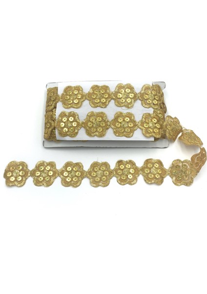 Organze Pul Dantel 4007 13,5mt-Altın