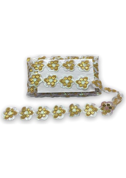 Organze Pul Dantel 4007 13,5mt-Beyaz Altın