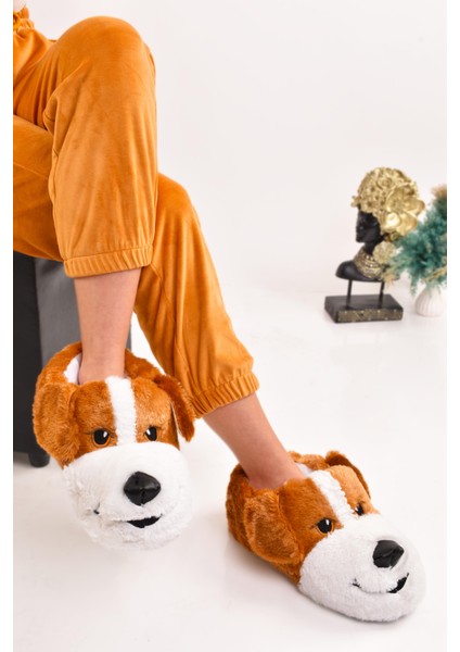 Unisex Köpek Figürlü Peluş Panduf Ev Pandufu Ev Botu modelleri