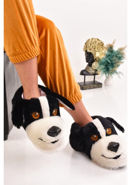 Unisex Köpek Figürlü Peluş Panduf Ev Pandufu Ev Botu