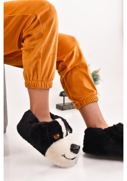 Unisex Köpek Figürlü Peluş Panduf Ev Pandufu Ev Botu modelleri