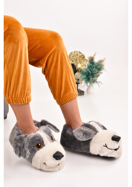 Unisex Köpek Figürlü Peluş Panduf Ev Pandufu Ev Botu fiyatları