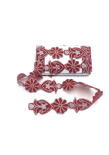 Organze Pul Dantel 13-2541 13,5mt-Kırmızı