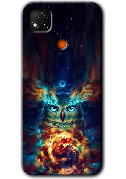 Xiaomi Redmi 9c Kılıf Baskılı Kapak - Ballı Baykuş +Tam Kaplayan Mat Seramik