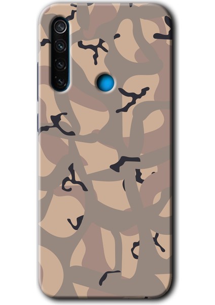 Xiaomi Redmi Note 8 Kılıf Baskılı Kapak - Kamuflaj 6 +Tam Kaplayan Mat Seramik