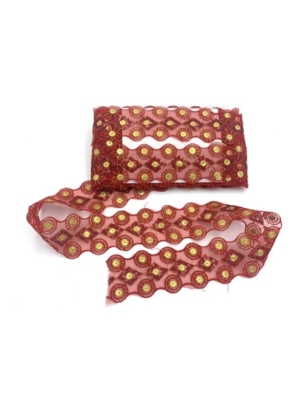 Organze Pul Dantel 13-314 13,5mt-Kırmızı Altın