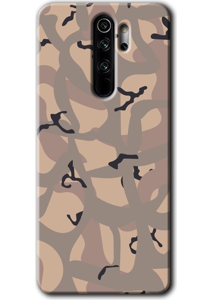 Xiaomi Redmi Note 8 Pro Kılıf Baskılı Kapak - Kamuflaj 6 +Tam Kaplayan Mat Seramik