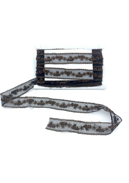 Organze Pul Dantel 304 13,5mt-Kahverengi