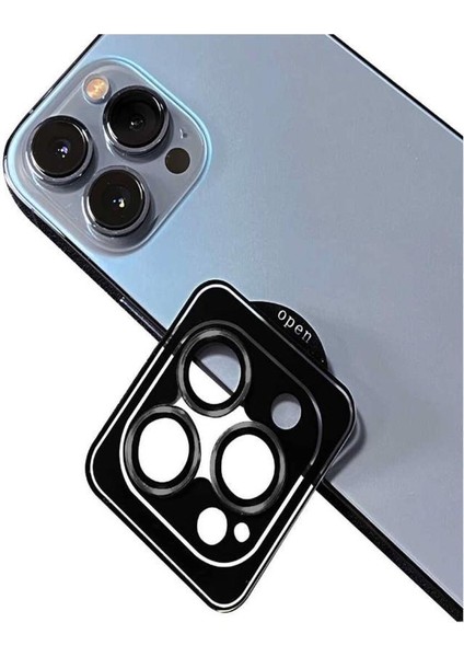 Apple iPhone 14 Pro Max Uyumlu Cl-09 ​​​​kamera Lens Koruyucu Kolay Takma Aparatlı