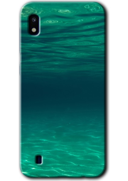 Samsung Galaxy A10 Kılıf Baskılı Kapak - Derin Deniz +Tam Kaplayan Mat Seramik