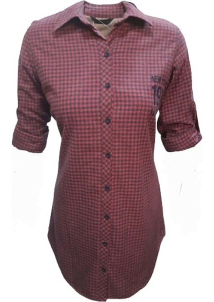 Rimoda 7421 Kadın Kaşmir Içi Kürklü Önü Düğmeli Tunik - Bordo