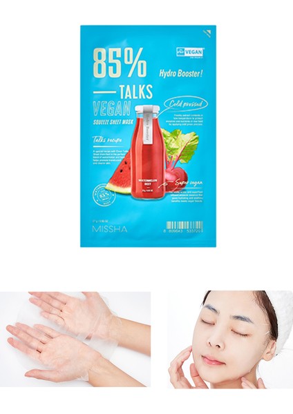 Nemlendirici Vegan Yaprak Maske Talks Vegan Squeeze Sheet Mask (Hydro Booster)