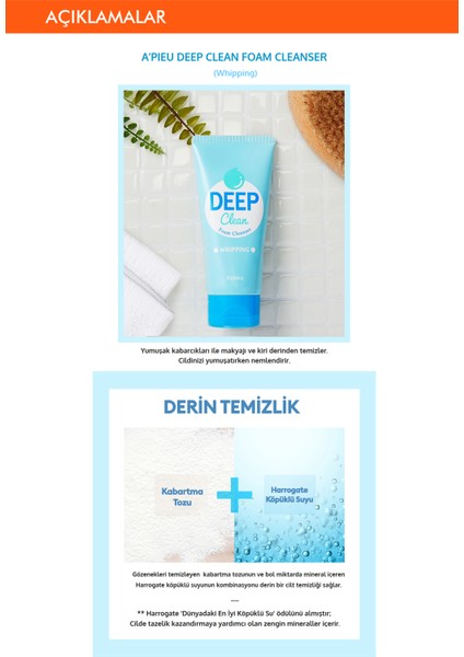 Mıssha A'pıeu Nemlendirici Köpük Temizleyici - Deep Clean Foam Cleanser (Whipping)