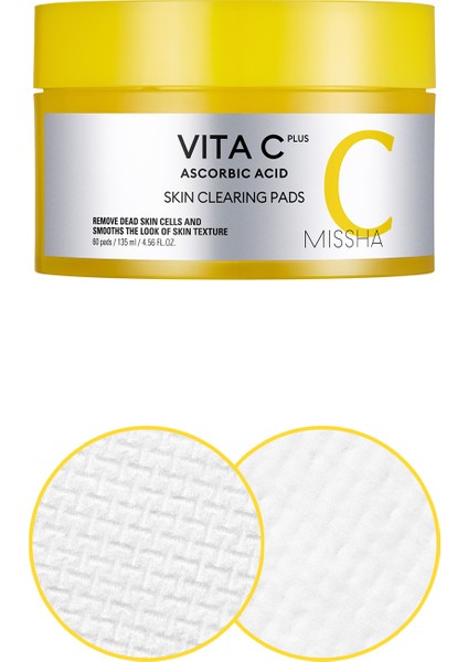 C Vitamini Içerikli Leke Karşıtı Temizleme Pedi (60ADET) Vita C Plus Skin Clearing Pads Double Set