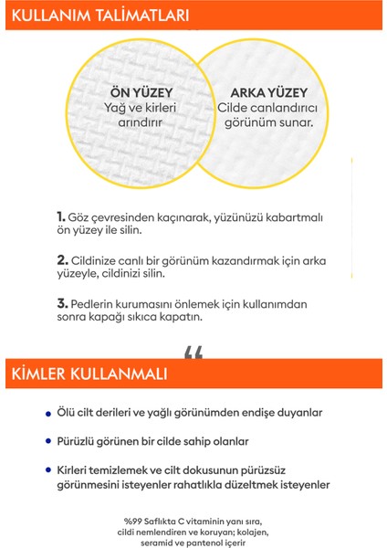 C Vitamini Içerikli Leke Karşıtı Temizleme Pedi (60ADET) Vita C Plus Skin Clearing Pads Double Set