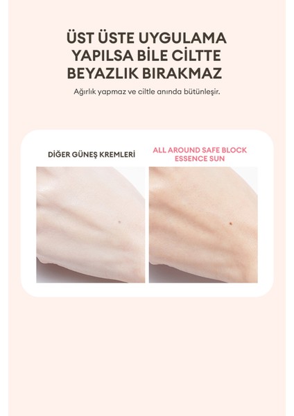 Aydınlatıcı Nemlendirici Güneş Kremi 50ml All Around Safe Block Essence Sun EX SPF45/PA+++