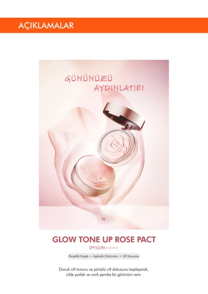 Mıssha Ton Eşitleyici 6 Fonksiyonlu Kapatıcı Krem Glow Tone Up Rose Pact