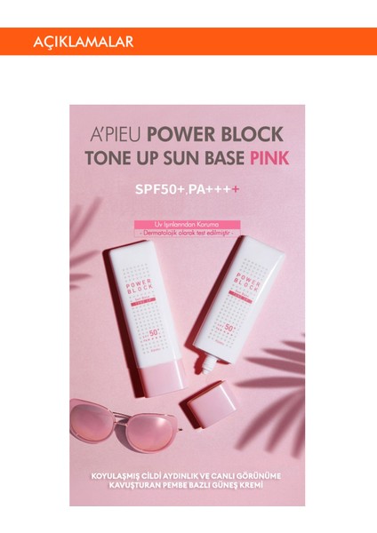 Mıssha A'pıeu Power Block Tone Up Sun Base Pink SPF50+/PA++++