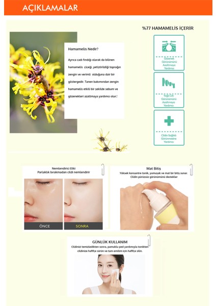 Hamamelis Özlü Yağlanma ve Gözenek Karşıtı Bakım Sunan Nemlendirici Tonik A'PIEU Hamamelis Toner modelleri