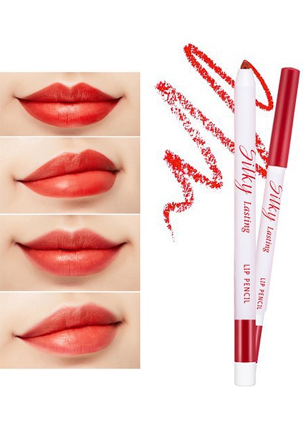 İpeksi Dokusuyla Kalıcı Dudak Kalemi Silky Lasting Lip Pencil (RD04/Apple Burnt)