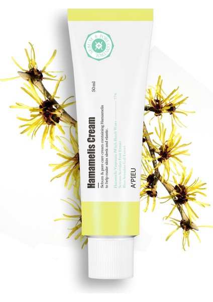 Hamamelis Özlü Yağlanma ve Gözenek Karşıtı Bakım Sunan Nemlendirici Krem A'PIEU Hamamelis Cream
