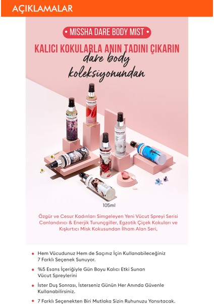 Gün Boyu Kalıcı Çok Amaçlı Saç & Vücut Spreyi Dare Body Mist (Santa Monica Beach)