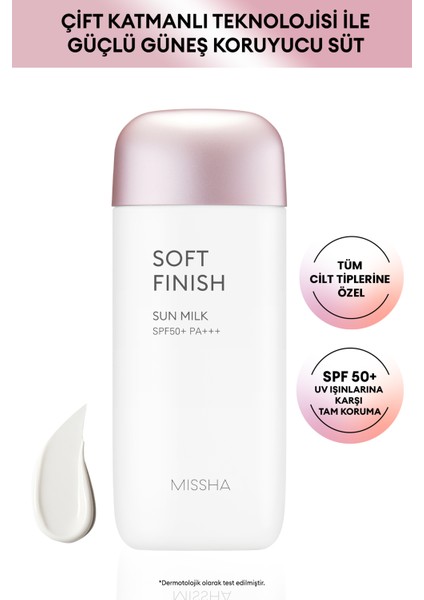 Hassas Ciltlere Koruma Sağlayan Güneş Sütü MISSHA All Around Safe Block Soft Finish Sun Milk SPF50+