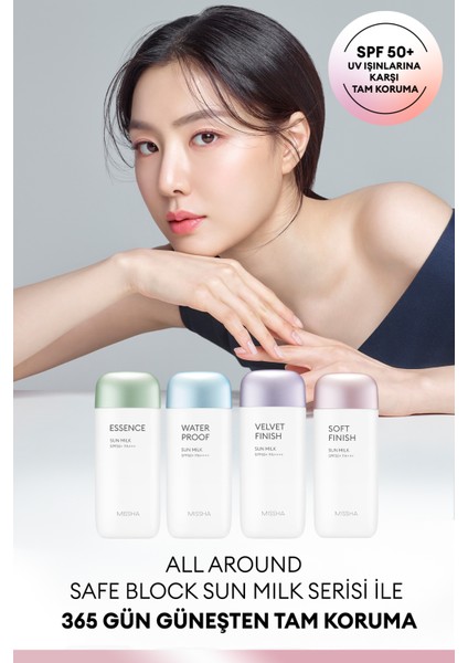 Hassas Ciltlere Koruma Sağlayan Güneş Sütü MISSHA All Around Safe Block Soft Finish Sun Milk SPF50+ modelleri
