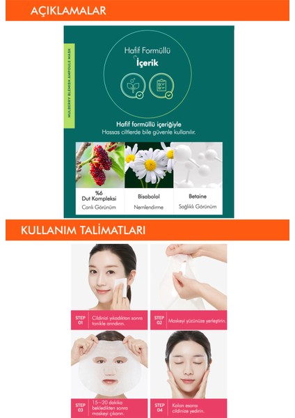 Mıssha A'pıeu Koyu Lekelenmeler Için Yaprak Maske - Mulberry Blemish Ampoule Mask