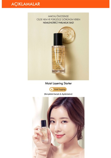 Missha Moist Layering Starter - Altın Parçacıklı Makyaj Bazı Gold Topping 30 ml