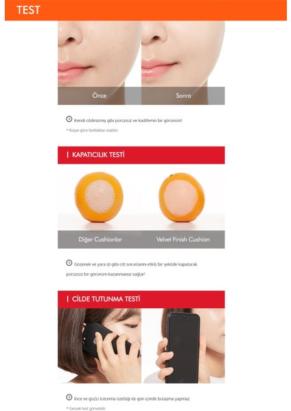 Kadife Mat Görünüm Sağlayan Cushion Fondöten 15g Velvet Finish Cushion Spf 50 No.21 fırsatları