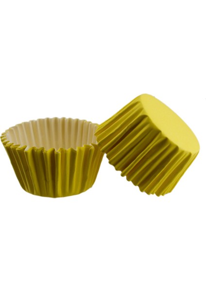 Depposite Cupcake Kalıbı Pet Kapsül Kek Kalıbı 48X34 mm - 100'LÜ Sarı