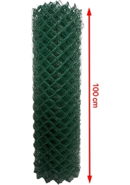 Cihan Çit Pvc Kaplı Örgü Tel Bahçe Çiti - 3,00 mm Kalınlık 75X75 Göz Aralığı H:100 cm L:10 Metre