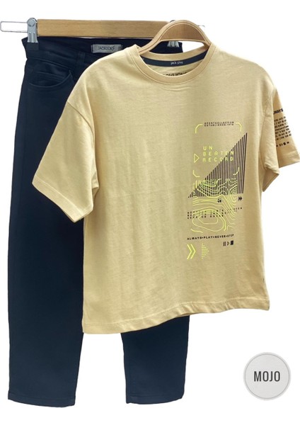 Mojo Garson Erkek Çocuk Baskılı Kasa Kol T-Shirt 1583 Kahverengi