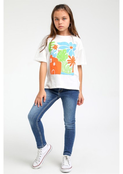 Mojo Unisex Slim Fit Dar Paça Kot Pantolon 2299 Mavi