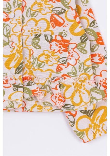 Kız Bebek Papatya Desenli Keten Ceket 34611 Krem fiyatları