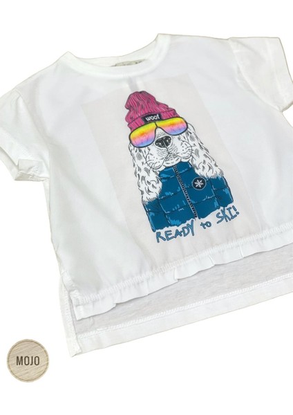 Mojo Kız Bebek Köpek Baskılı Kısa Kol T-Shirt 35326 Ekru indirimleri
