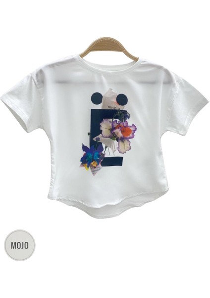 Mojo Kız Bebek Çiçek Baskılı Kısa Kol T-Shirt 35327 Ekru modelleri