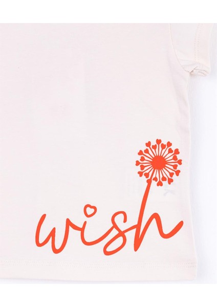 Kız Bebek Baskılı Kısa Kol T-Shirt 34633 Krem fiyatları