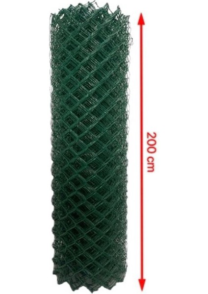 Pvc Kaplı Örgü Tel Bahçe Çiti - 3,00 mm Kalınlık 75X75 Göz Aralığı H:200 cm L:10 Metre