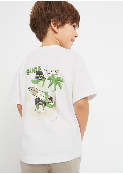 Erkek Çocuk Kısa Kol T-Shirt Krem 3015 fırsatları