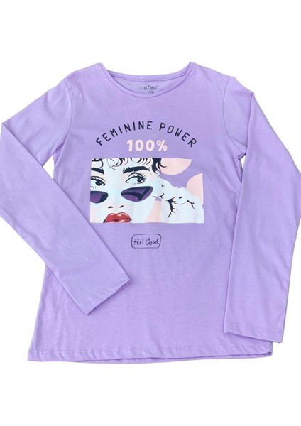 Mojo Kız Çocuk Femınıne Power Baskılı Uzun Kol T-shirt 823130 Mor fiyatları