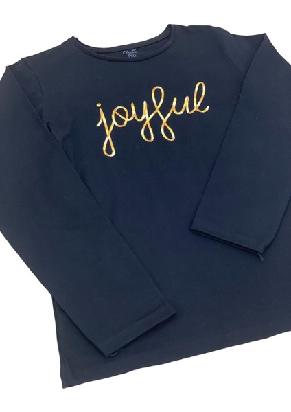 Mojo Kız Çocuk Joyful Nakışlı Uzun Kol T-shırt 823422 Siyah modelleri