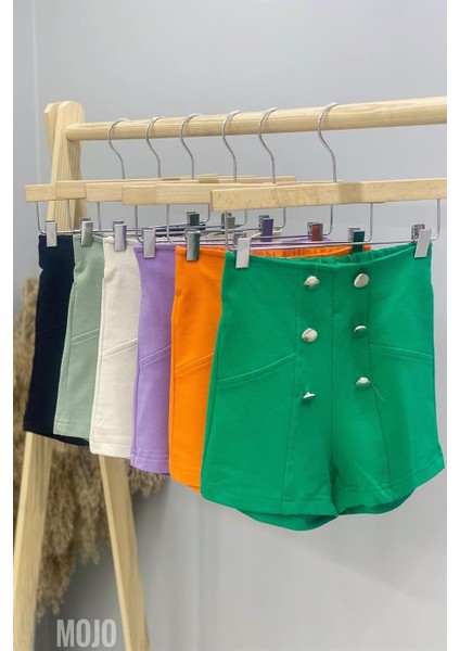 Cuties Kız Çocuk Düğme Detaylı Şort 3328 Mint