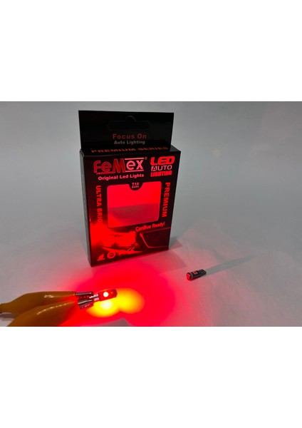 Premium 10'lu T5 LED 3030 Chipset 3smd Mini Kırmızı LED Ampul