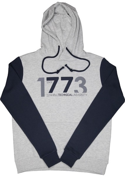 1773 Kapşonlu Sweat Gri Lacivert