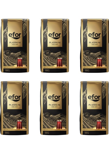 Efor Çay Efor Platinum Siyah Dökme Çay Özel Seri 1.000 gr x 6 Adet