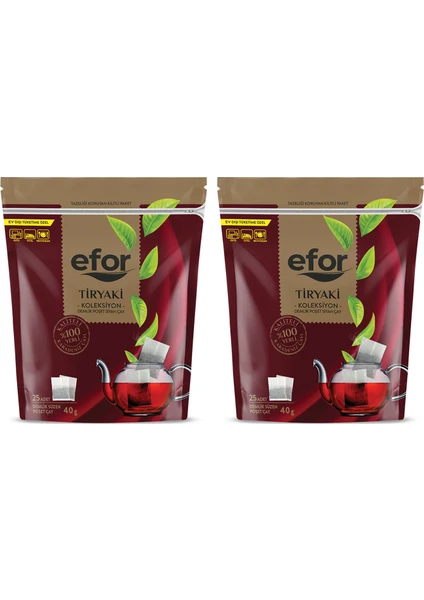 Efor Çay Efor Demlik Poşet Çay Jumbo Tiryaki 40GR 25 Li x 2 Adet