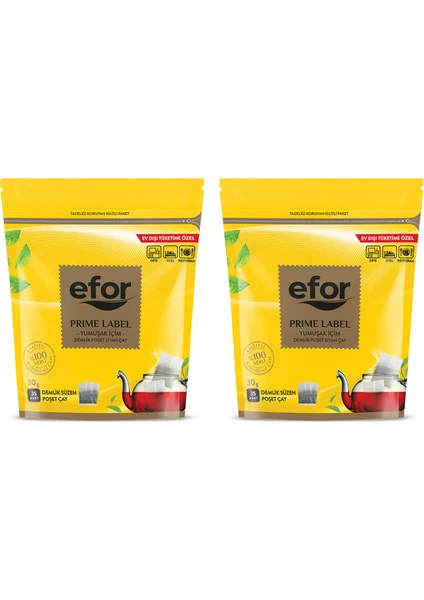 Efor Çay Efor Demlik Poşet Çay Jumbo Prime Label 30GR 35 Li x 2 Adet