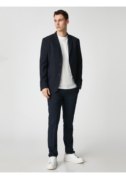 Basic Blazer Ceket Düğmeli Cep Detaylı
